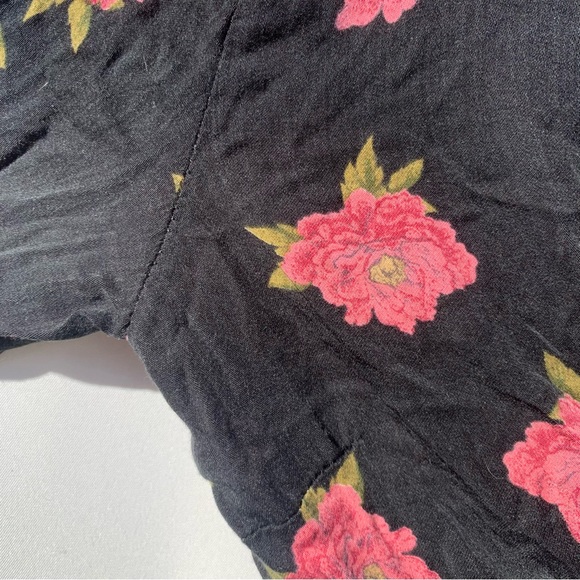 Don’t Ask Why floral cropped mutton Angel sleeve viscose cottage boho top OS - Picture 7 of 14